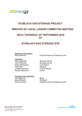 Stublach Gas Storage Project Minutes