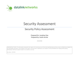 Security Assessment Security Policy Assessment