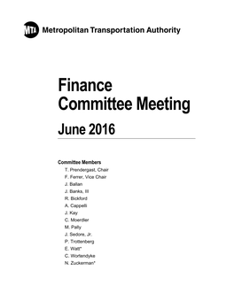 Finance Committee Meeting June 2016
