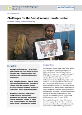 Challenges for the Somali Money Transfer Sector