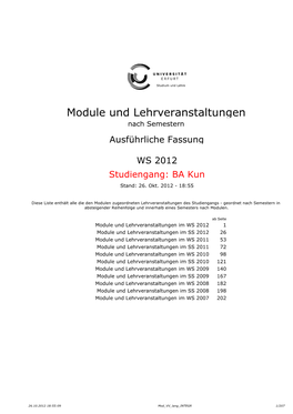 Module Und Lehrveranstaltungen Nach Semestern Ausführliche Fassung