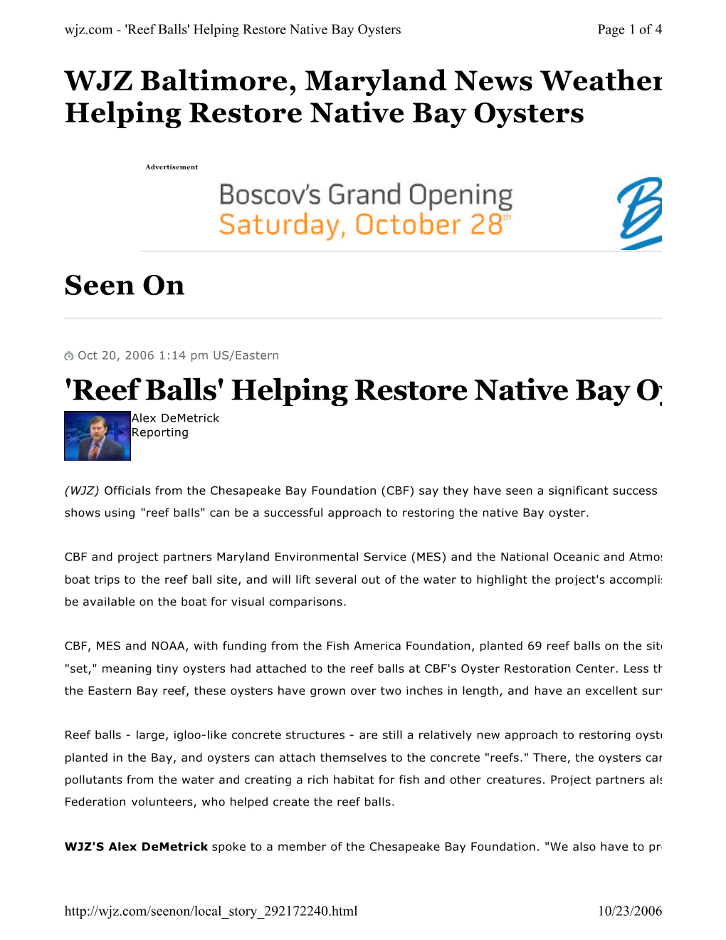 Helping Restore Native Bay Oysters Page 1 of 4