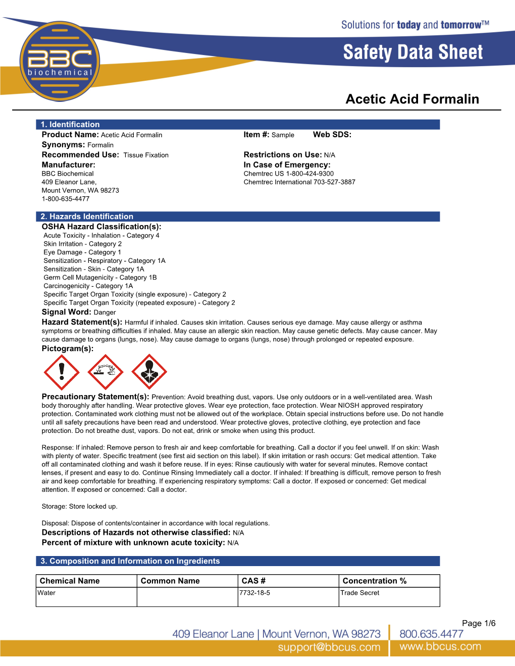 Acetic Acid Formalin