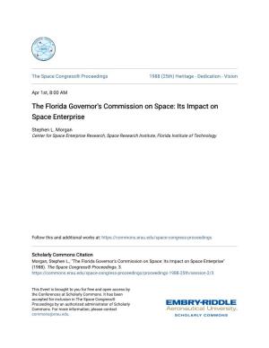 The Florida Governor's Commission on Space: Its Impact on Space Enterprise