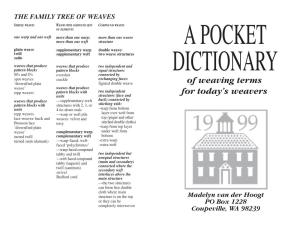 Of Weaving Terms for Today's Weavers