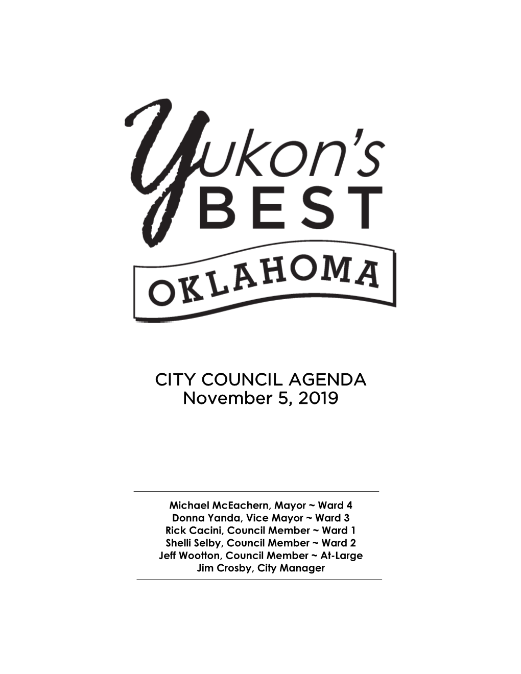 CITY COUNCIL AGENDA November 5, 2019