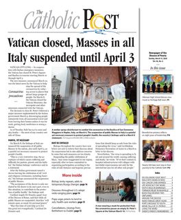 Vatican Closed, Masses in All Italy Suspended Until April 3