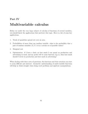 Part IV Multivariable Calculus
