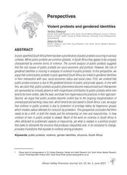 Violent Protests and Gendered Identities