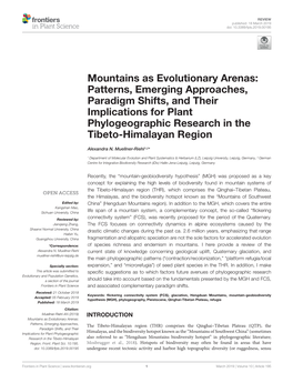 Mountains As Evolutionary Arenas