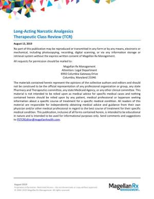Long-Acting Narcotic Analgesics Therapeutic Class Review (TCR)