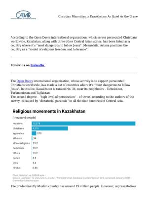Christian Minorities in Kazakhstan: As Quiet As the Grave