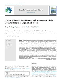 Human Influence, Regeneration, and Conservation of the Gotjawal Forests