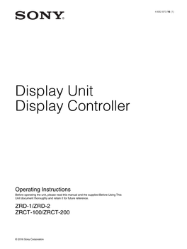 Display Unit Display Controller