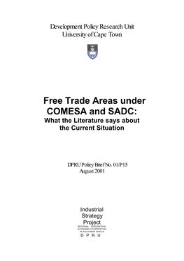 Free Trade Areas Under COMESA and SADC: What the Literature Says About the Current Situation