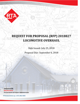 Request for Proposal (Rfp) 2018827 Locomotive Overhaul