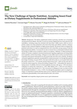 Accepting Insect Food As Dietary Supplements in Professional Athletes