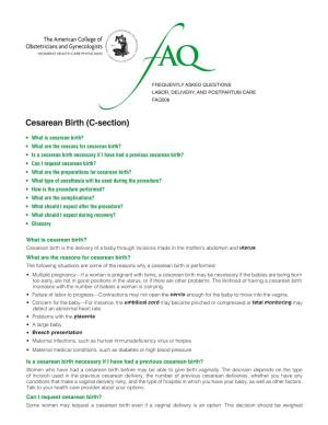 Cesarean Birth (C-Section)