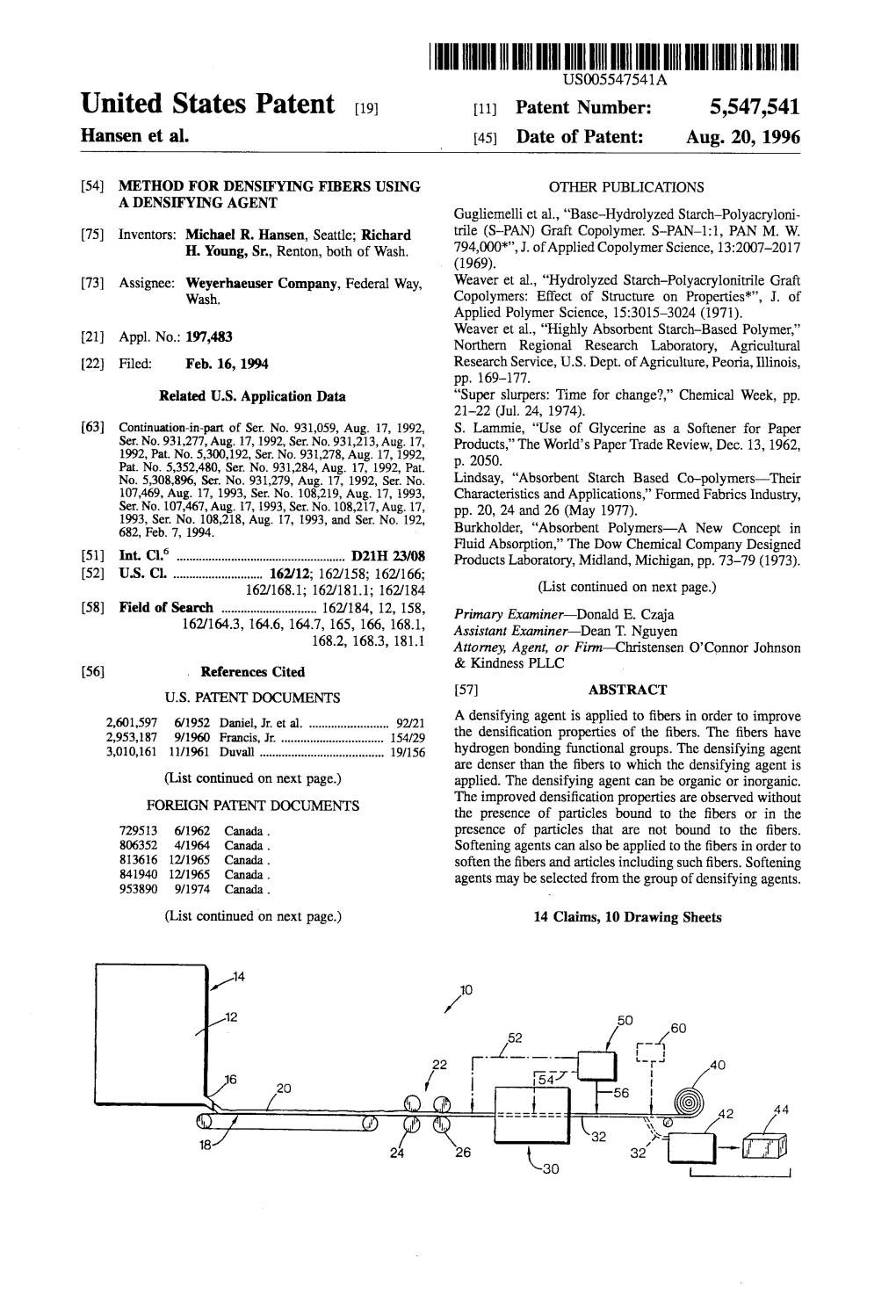 |||||III USOO5547541A United States Patent (19) 11) Patent Number: 5,547,541 Hansen Et Al