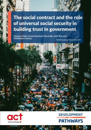 The Social Contract and the Role of Universal Social Security in Building Trust in Government