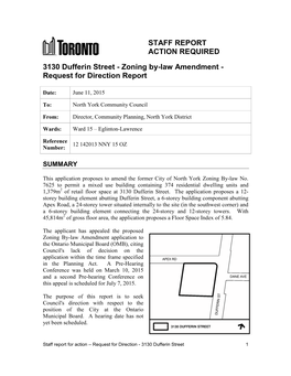 3130 Dufferin Street - Zoning By-Law Amendment - Request for Direction Report