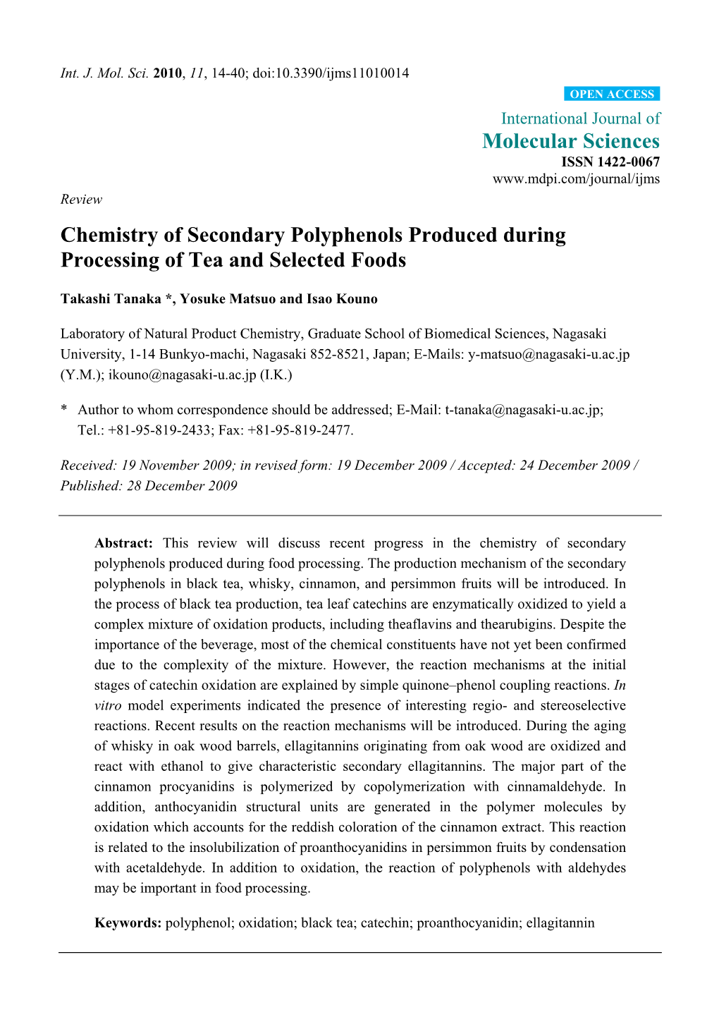 Chemistry of Secondary Polyphenols Produced During Processing of Tea and Selected Foods