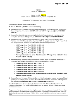 City Plan Commission Agenda 08/04/2014