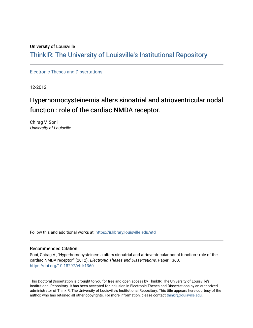 Hyperhomocysteinemia Alters Sinoatrial and Atrioventricular Nodal Function : Role of the Cardiac NMDA Receptor