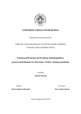 Universitá Degli Studi Di Pisa