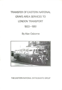 Transfer of Eastern National Grays Area Services to London Transport