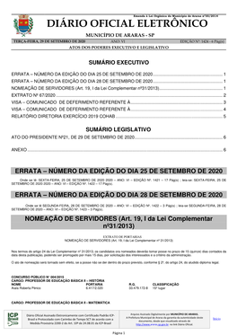 Diário Oficial Eletrônico