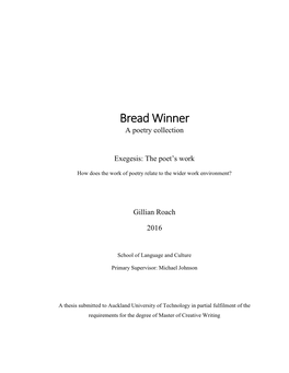 Bread Winner a Poetry Collection