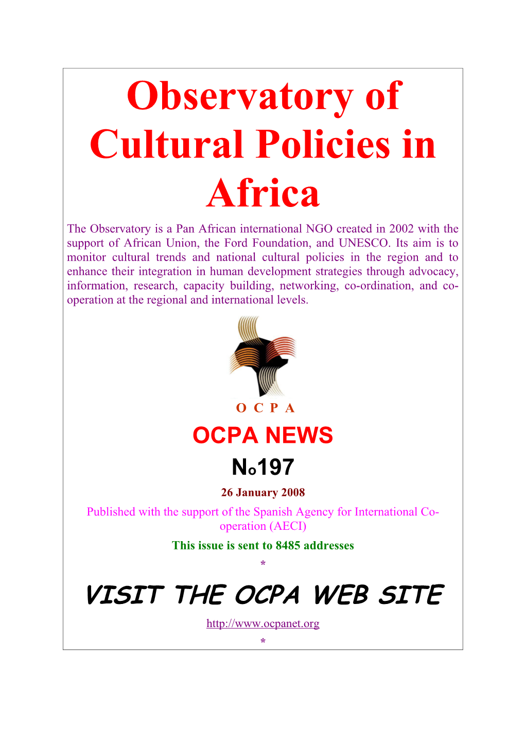 Observatory of Cultural Policies in Africa s1