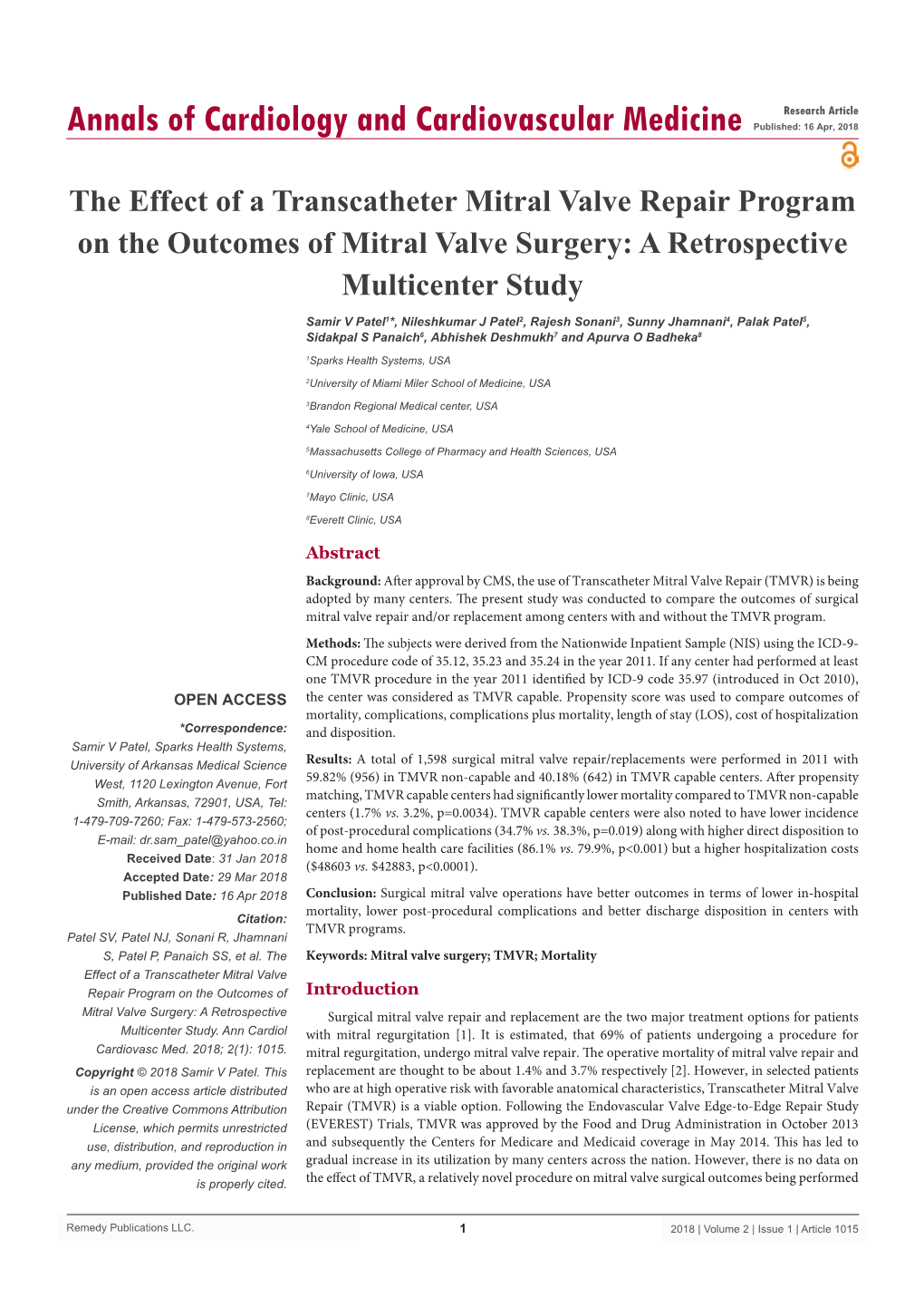 The Effect of a Transcatheter Mitral Valve Repair Program on the Outcomes of Mitral Valve Surgery: a Retrospective Multicenter Study