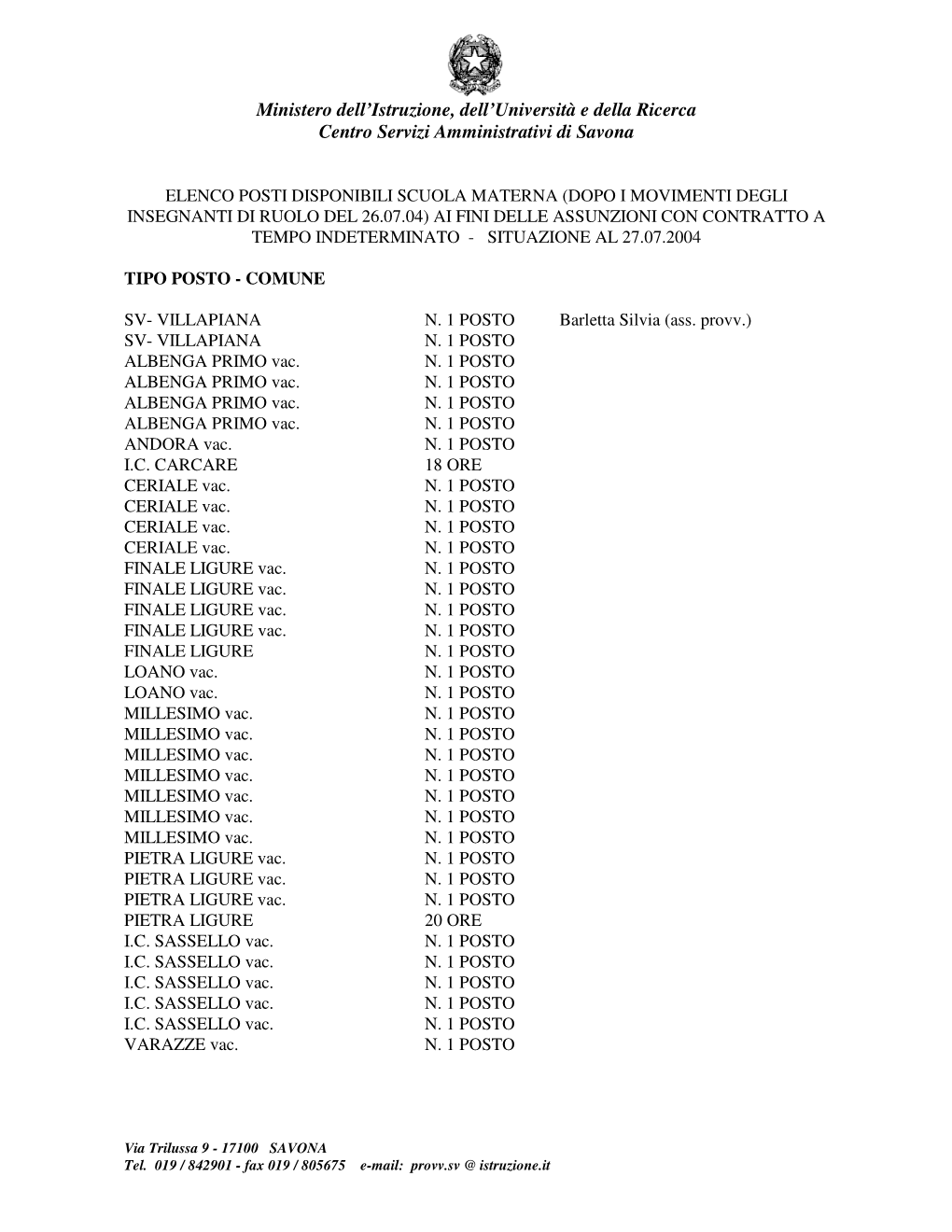 Ministero Dell'istruzione, Dell'università E Della Ricerca Centro