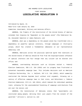 Legislative Resolution 9