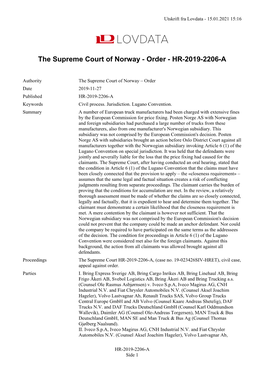 The Supreme Court of Norway - Order - HR-2019-2206-A