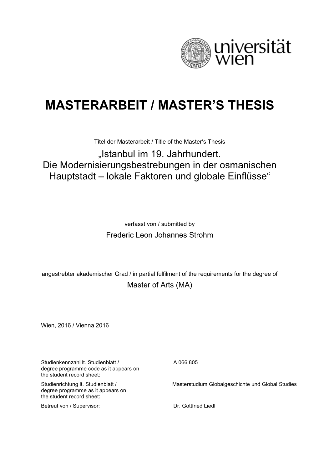 Masterarbeit / Master's Thesis