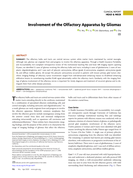 Involvement of the Olfactory Apparatus by Gliomas