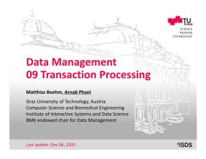 Data Management 09 Transaction Processing