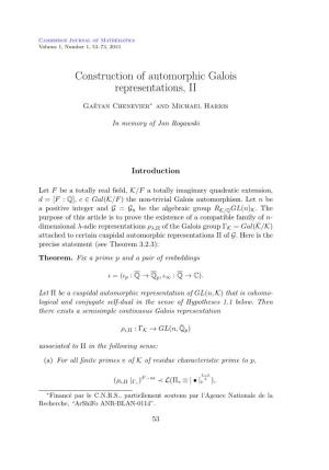 Construction of Automorphic Galois Representations, II