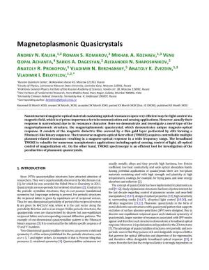 Magnetoplasmonic Quasicrystals