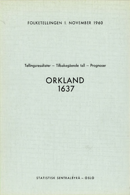 Folketellingen 1. November 1960. 1637 Orkland
