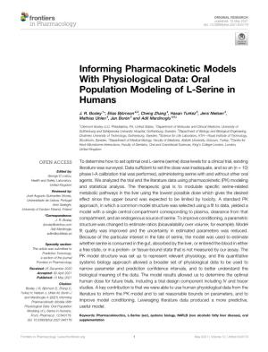 Oral Population Modeling of L-Serine in Humans
