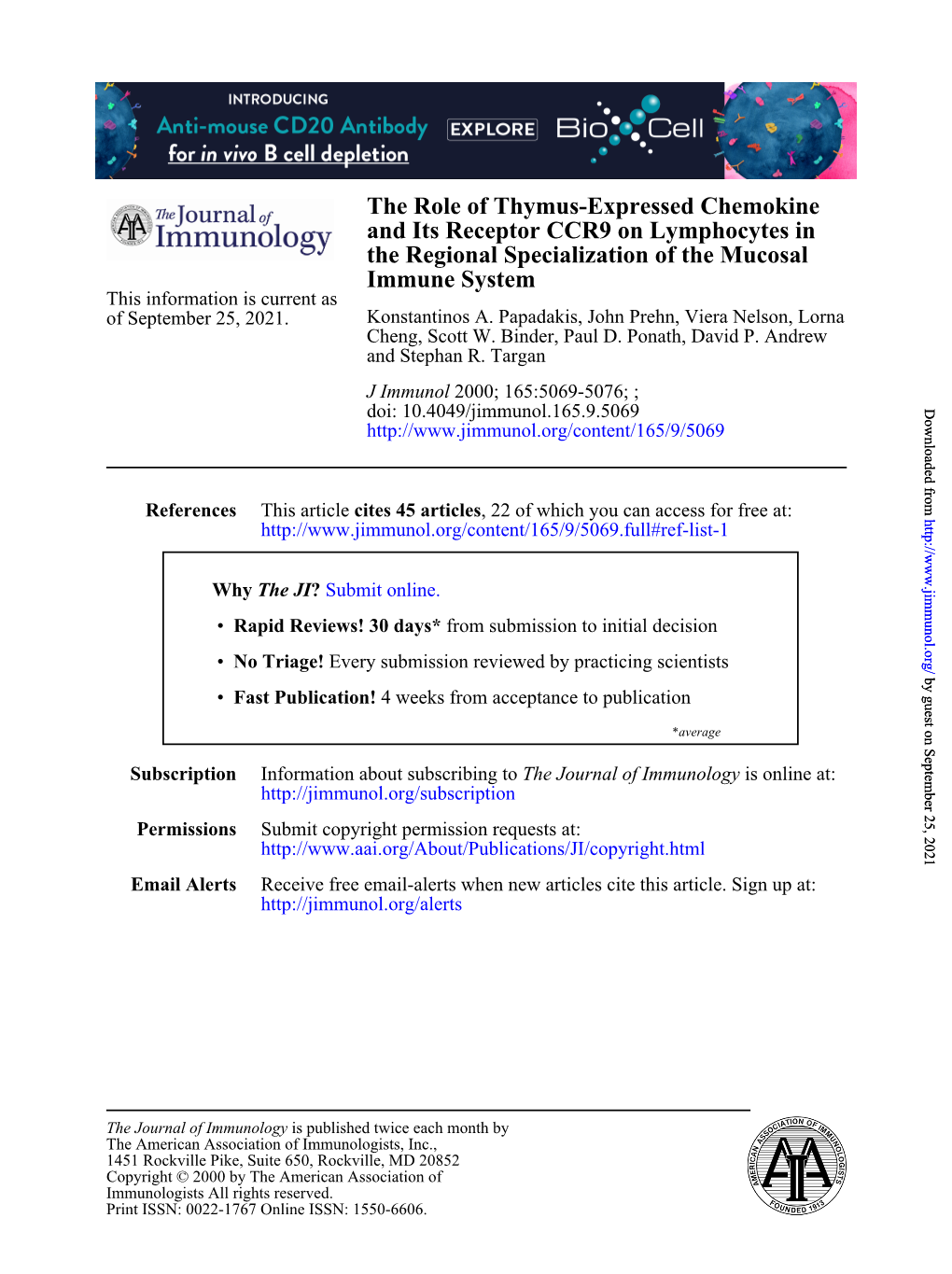 Immune System the Regional Specialization of the Mucosal And