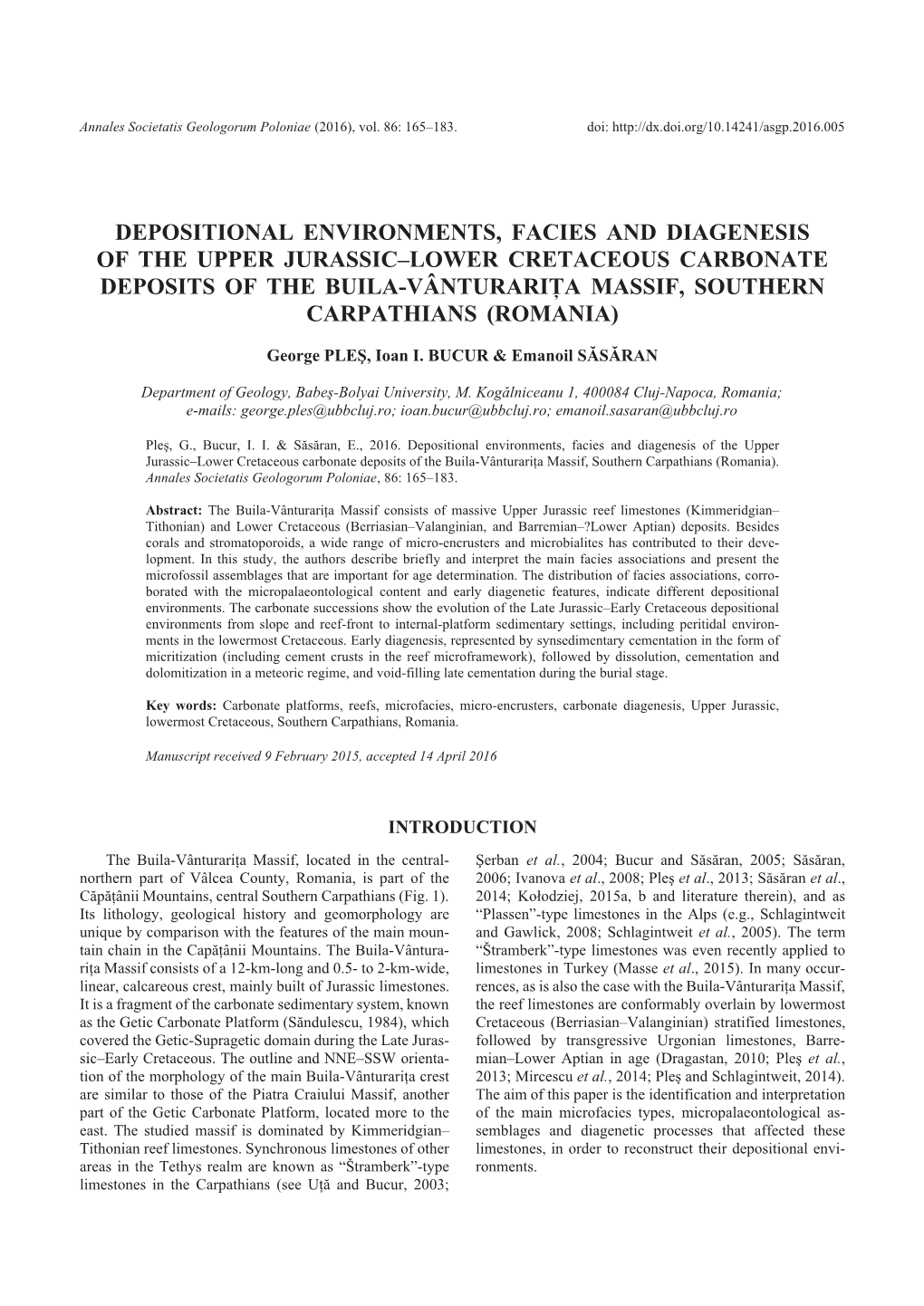 Depositional Environments, Facies and Diagenesis of The