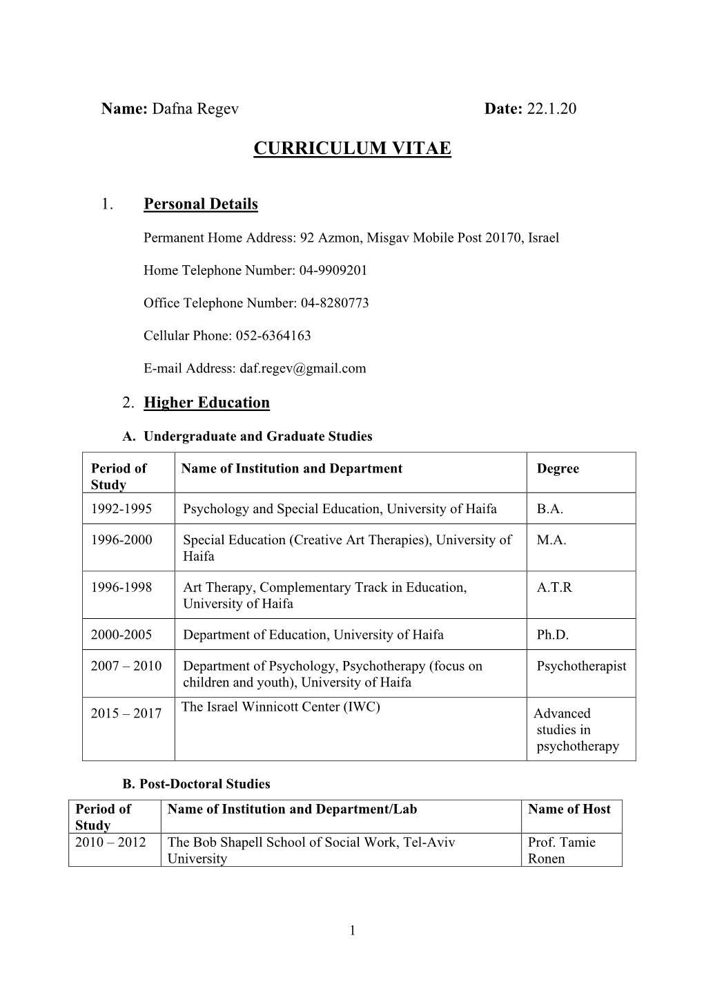 Curriculum Vitae