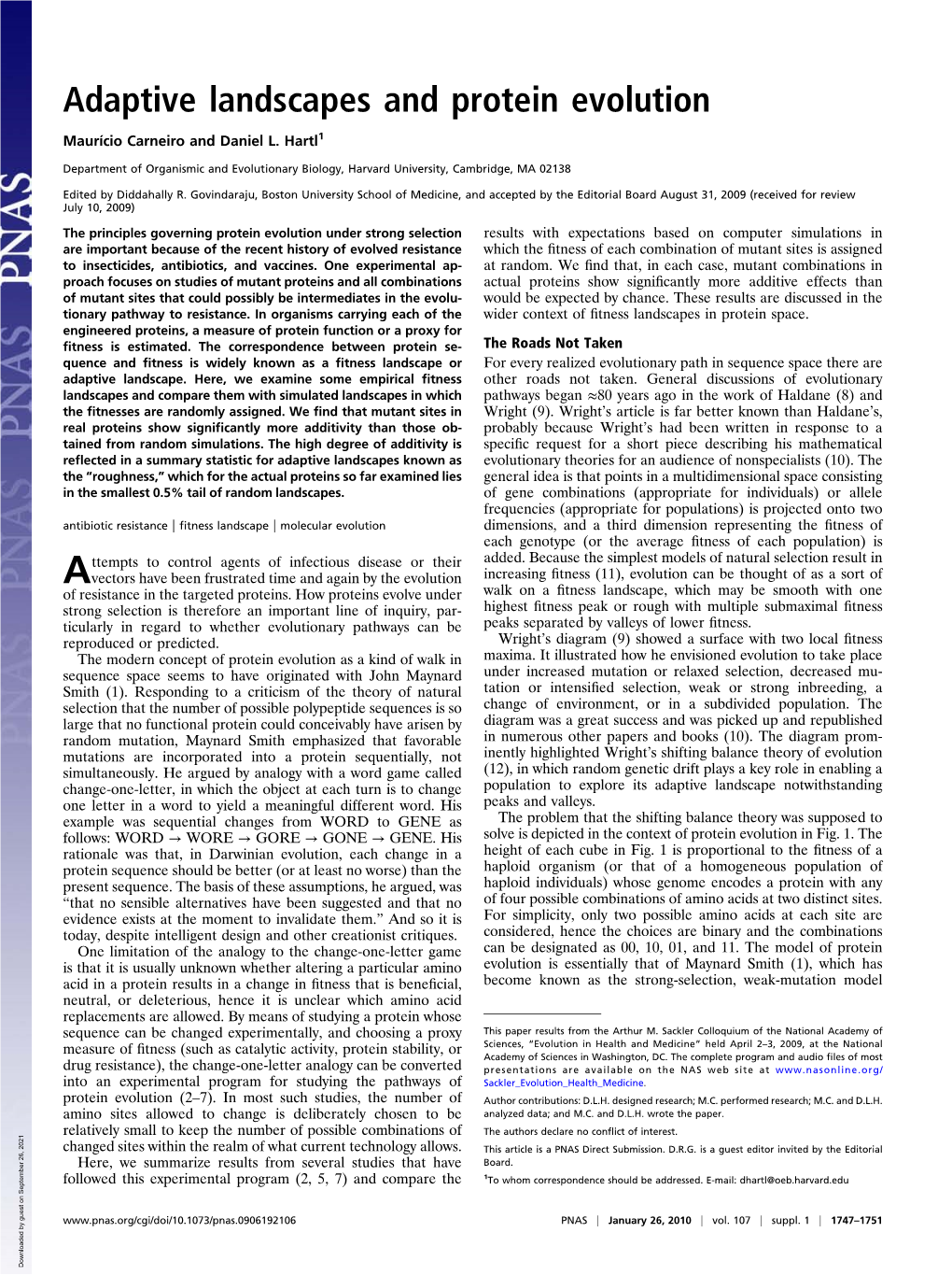 Adaptive Landscapes and Protein Evolution