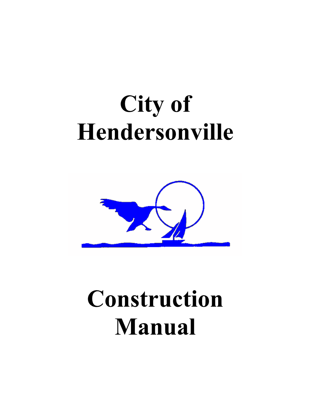 City of Hendersonville Construction Manual