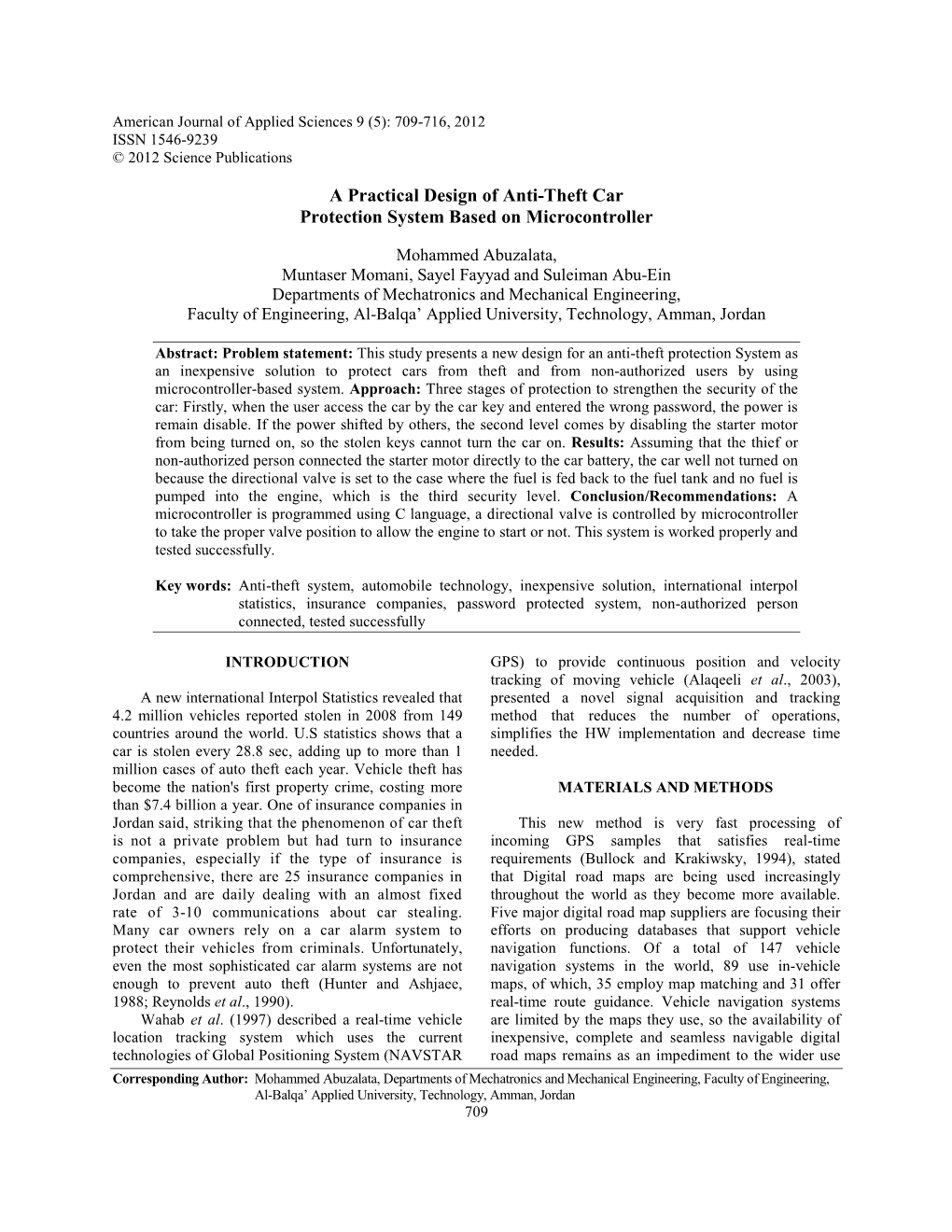 A Practical Design of Anti-Theft Car Protection System Based on Microcontroller